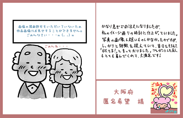 似顔絵時計　急ぎの注文